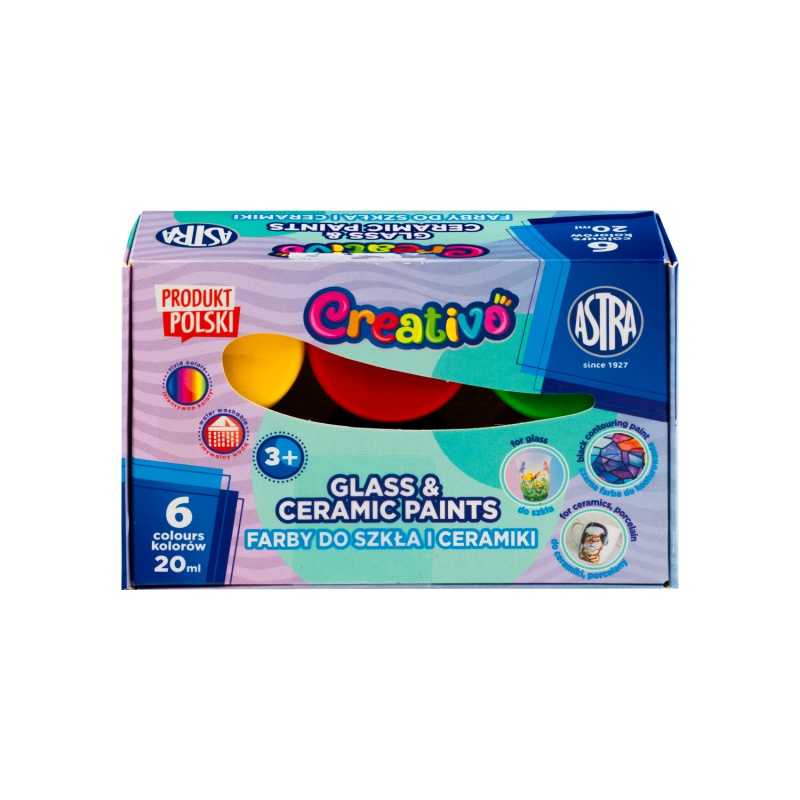 ASTRA Creativo barvy na sklo 6×20 ml | průhledné dekorační barvy | ZdenkaTri.sk