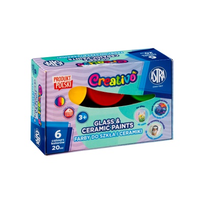 ASTRA Creativo barvy na sklo 6×20 ml | průhledné dekorační barvy | ZdenkaTri.sk