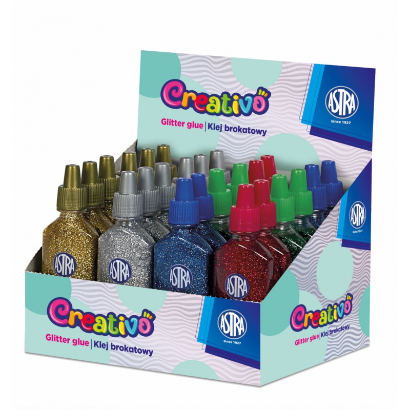 CREATIVO Glitrové lepidlo se třpytkami 35ml, mix barev, 332114003