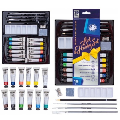 Umelecký set ASTRA Art & Hobby 19 dielov – akrylové farby a štetce | ZdenkaTri.sk