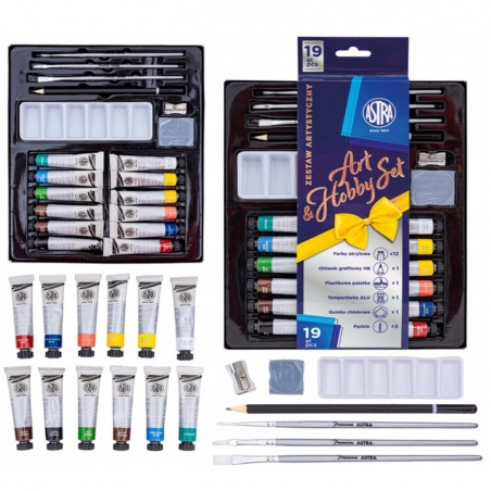 Umělecký set ASTRA Art & Hobby 19 dílů – akrylové barvy a štětce | ZdenkaTri.sk