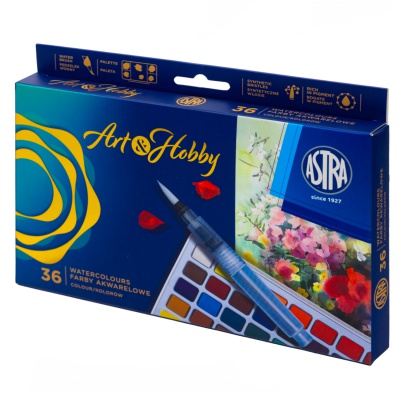 Akvarelové barvy ASTRA Art & Hobby 36 barev – vodní štětec a paletka | ZdenkaTri.sk