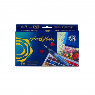 Akvarelové barvy ASTRA Art & Hobby 36 barev – vodní štětec a paletka | ZdenkaTri.sk