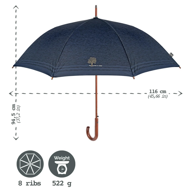 Pánsky automatický palicový dáždnik Perletti Green / modrý, 19163