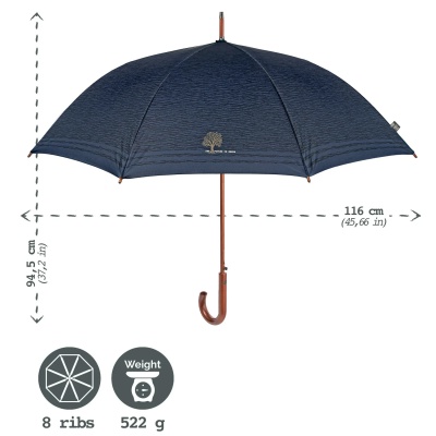 Pánsky automatický palicový dáždnik Perletti Green zelený | Ekologický RPET