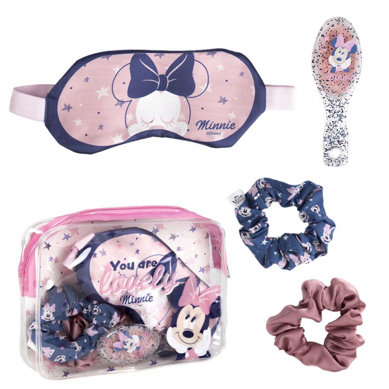 Dárkový balíček Minnie Mouse – láhve, beauty set, doplňky | Luxusní růžová dárková taška