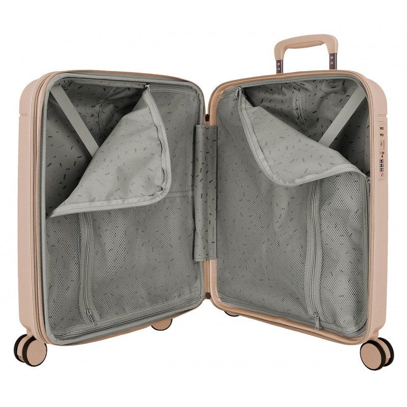 Kufr MOVEM New Trendy Beige 55×40×20 cm | Příruční, lehký, ABS, TSA, expandovatelný ✓
