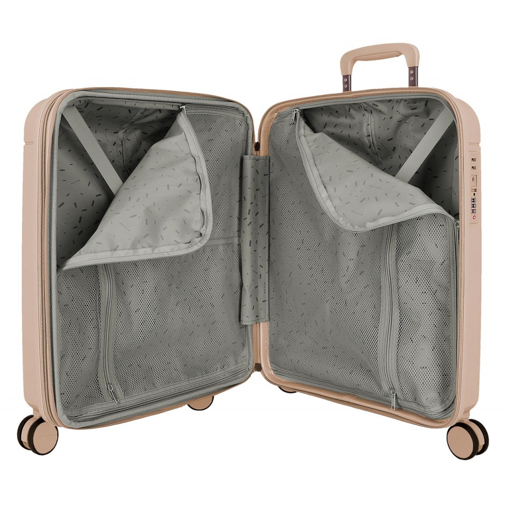 Kufr MOVEM New Trendy Beige 55×40×20 cm | Příruční, lehký, ABS, TSA, expandovatelný ✓