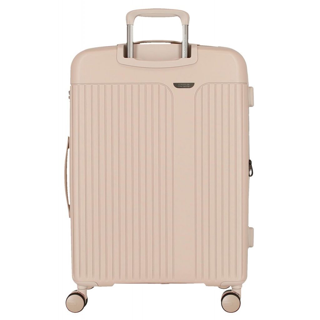 Středně velký rozšiřitelný kufr Movem New Trendy v elegantní béžové barvě nabízí moderní design a praktické cestovní funkce.