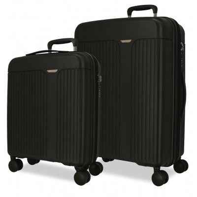 Sada kufrov Movom New Trendy Black – 40×55×20 cm + 48×67×27 cm | Odolné PP, TSA, Expand ✓