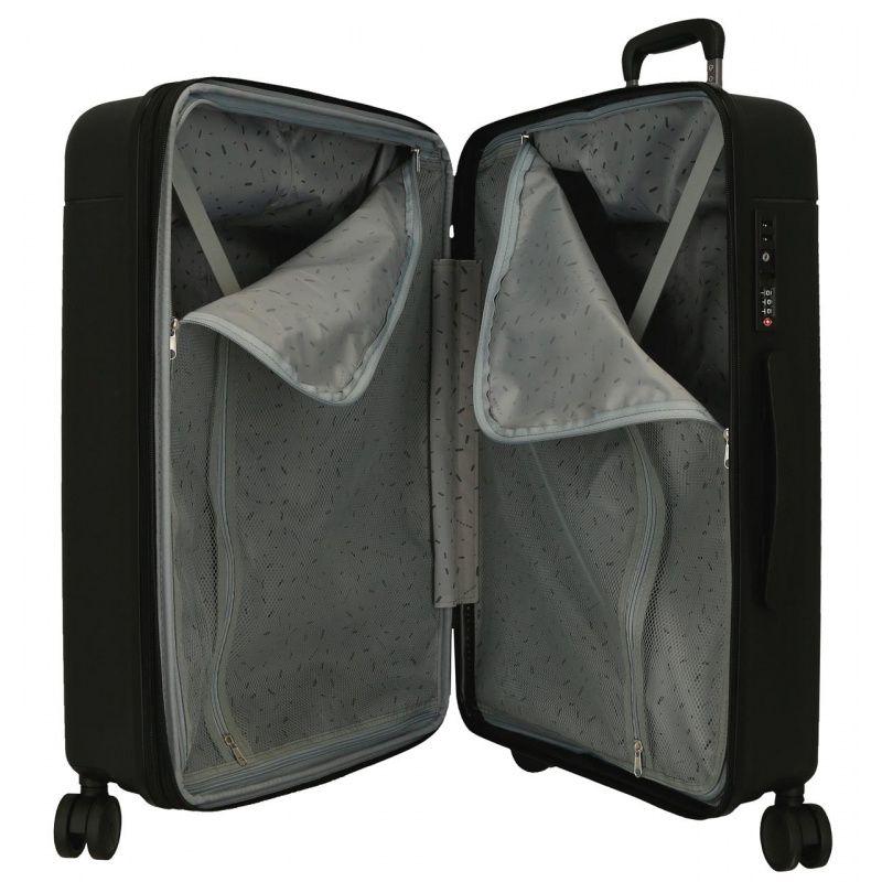 Sada kufrov Movom New Trendy Black – 40×55×20 cm + 48×67×27 cm | Odolné PP, TSA, Expand ✓