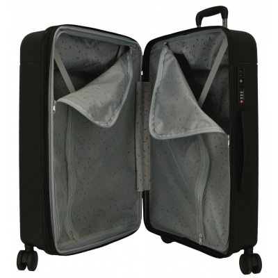 Veľký kufor MOVOM New Trendy Black 108 L – odolný polypropylénový kufor s TSA zámkom