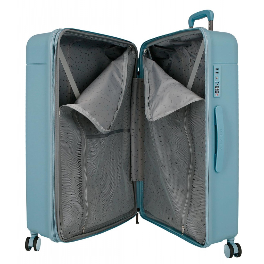 Veľký kufor MOVOM New Trendy Turquoise 108 L – pevný expandovateľný kufor s TSA zámkom