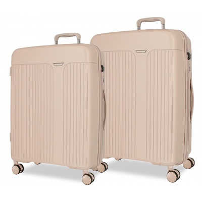 Sada kufrov MOVOM New Trendy béžová – štýlová rozšíriteľná súprava s TSA zámkom