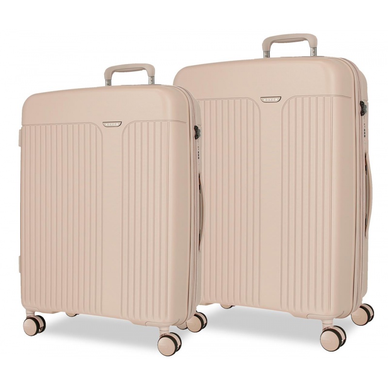 Sada kufrov MOVOM New Trendy béžová – štýlová rozšíriteľná súprava s TSA zámkom