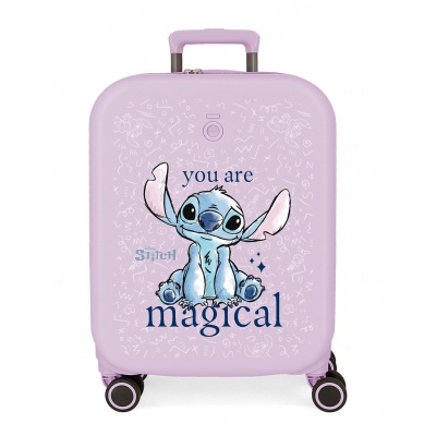 Luxusní kabinový kufr Lilo & Stitch You Are Magical 55 cm - fialový, ABS, TSA zámek