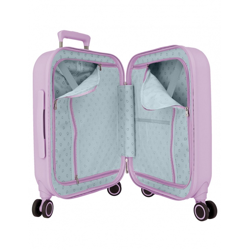 Luxusní kabinový kufr Lilo & Stitch You Are Magical 55 cm - fialový, ABS, TSA zámek