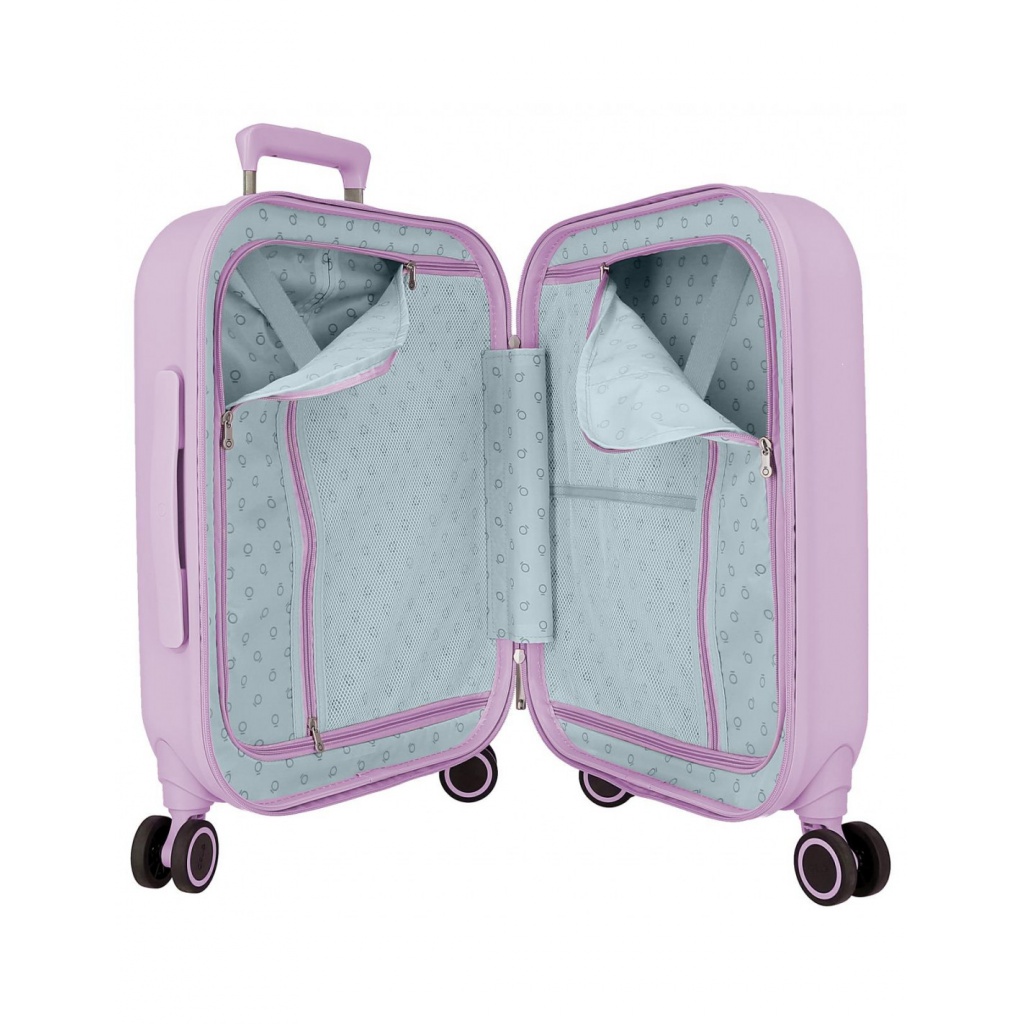 Luxusní kabinový kufr Lilo & Stitch You Are Magical 55 cm - fialový, ABS, TSA zámek