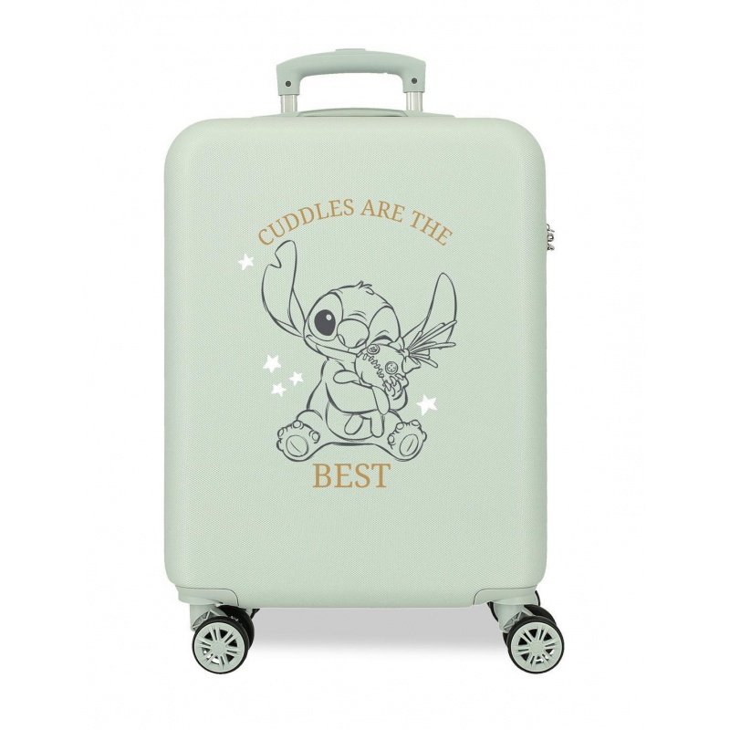 Kabínový kufor Lilo & Stitch Cuddles Are The Best 55 cm – mintový, ABS, číselný zámok