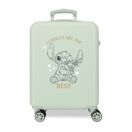 Kabínový kufor Lilo & Stitch Cuddles Are The Best 55 cm – mintový, ABS, číselný zámok