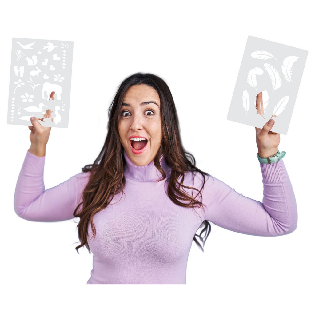 Airbrush set Fiorello GR-8900N – kreatívna striekacia sada s fixkami a šablónami