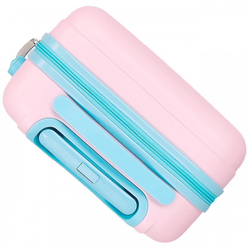 Detský ružový kufor Lilo & Stitch Heart – 33 l, ABS plast, číselný zámok