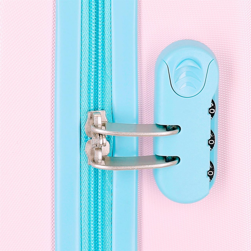 Detský ružový kufor Lilo & Stitch Heart – 33 l, ABS plast, číselný zámok