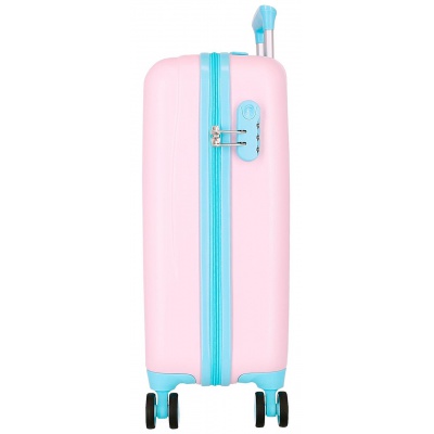 Dětský růžový kufr Lilo & Stitch Heart – 34 l, ABS plast, číselný zámek