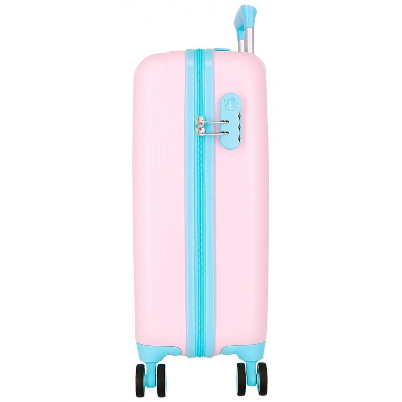 Detský ružový kufor Lilo & Stitch Heart – 34 l, ABS plast, číselný zámok