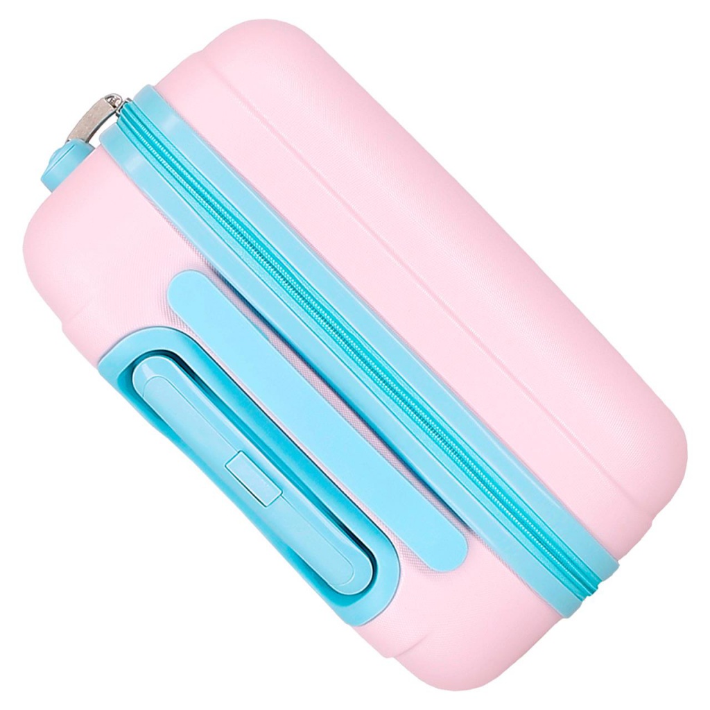 Dětský růžový kufr Lilo & Stitch Heart – 34 l, ABS plast, číselný zámek