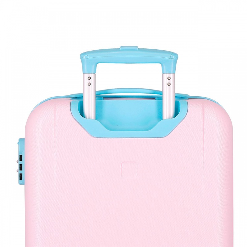 Dětský růžový kufr Lilo & Stitch Heart – 34 l, ABS plast, číselný zámek