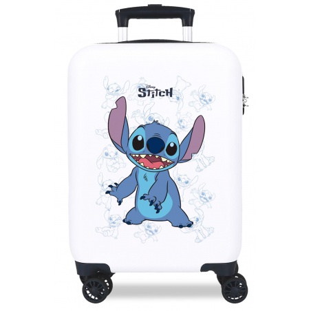Detský biely kufor Lilo & Stitch Happy – 33 l, ABS plast, číselný zámok