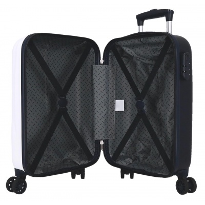 Dětský bílý kufr Lilo & Stitch Happy - 33 l, ABS plast, číselný zámek