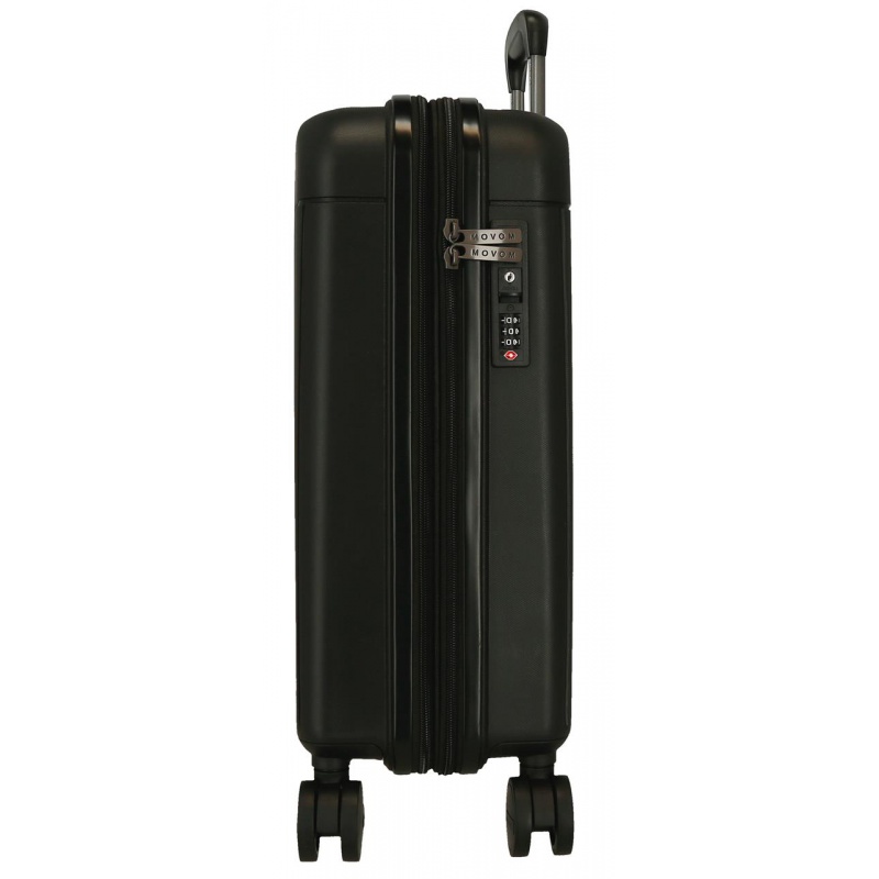 Kabínový kufor MOVOM New Trendy Black 55 cm – tvrdý polypropylén, TSA, expandovateľný