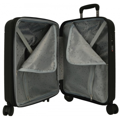 Kabínový kufor MOVOM New Trendy Black 55 cm – tvrdý polypropylén, TSA, expandovateľný