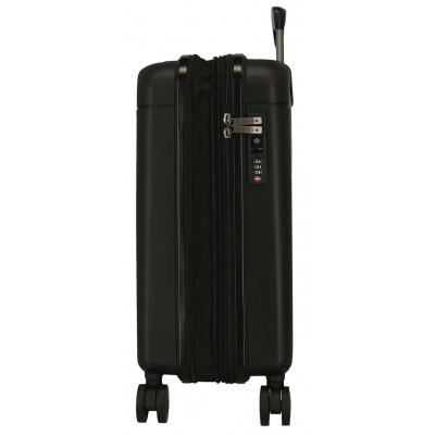 Kabínový kufor MOVOM New Trendy Black 55 cm – tvrdý polypropylén, TSA, expandovateľný