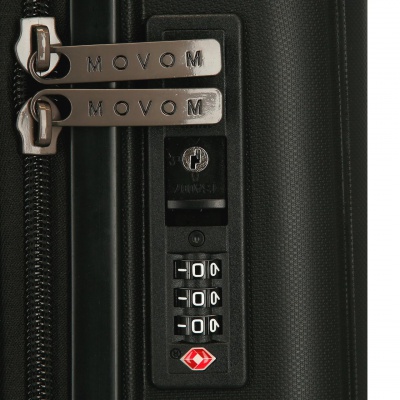 Kabínový kufor MOVOM New Trendy Black 55 cm – tvrdý polypropylén, TSA, expandovateľný