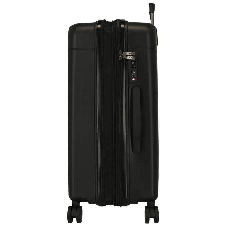 Stredný kufor Movom New Trendy čierny – odolný, ľahký, rozšíriteľný 72 L | Cestovná batožina Movom