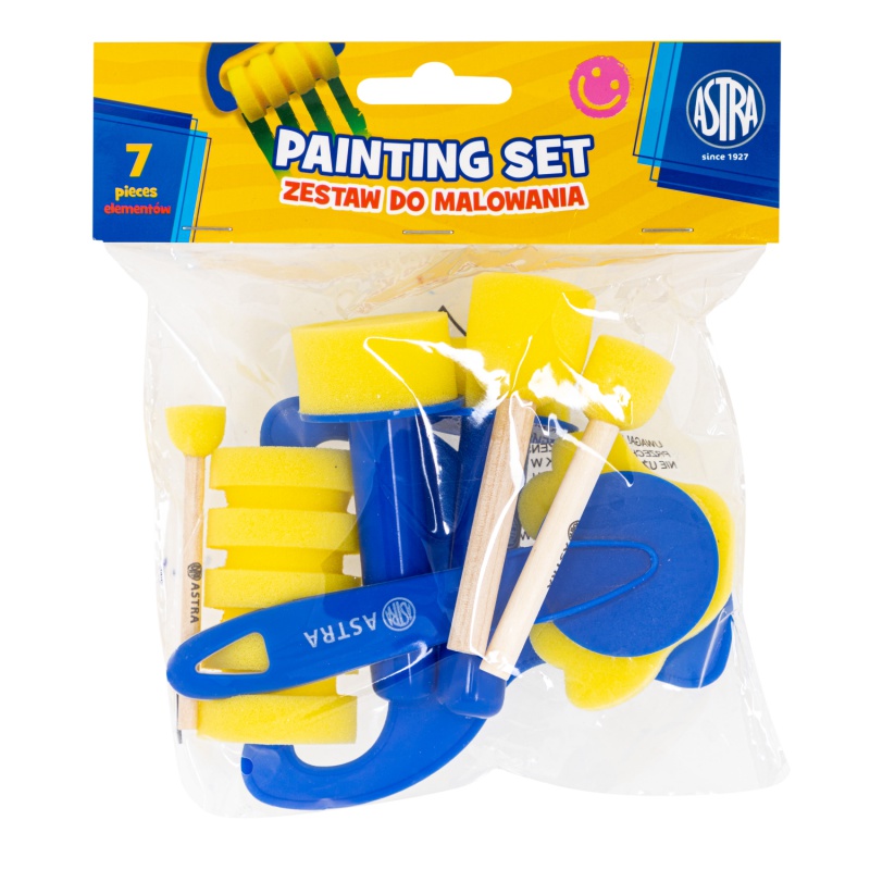 Houby a válečky na malování pro děti – sada 7 ks ASTRA | Kreativní sada pro nejmenší