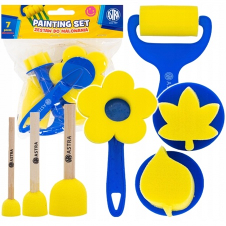 Špongie a valčeky na maľovanie pre deti – sada 7 ks ASTRA | Kreatívna sada pre najmenších