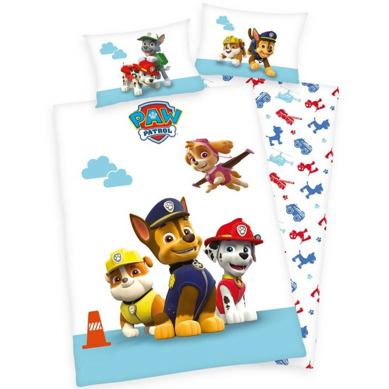 Flanelové detské obliečky PAW PATROL | 100% hrejivá bavlna | 100×135 + 40×60 cm