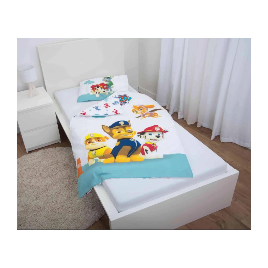 Flanelové dětské povlečení PAW PATROL | 100% hřejivá bavlna | 100×135 + 40×60 cm