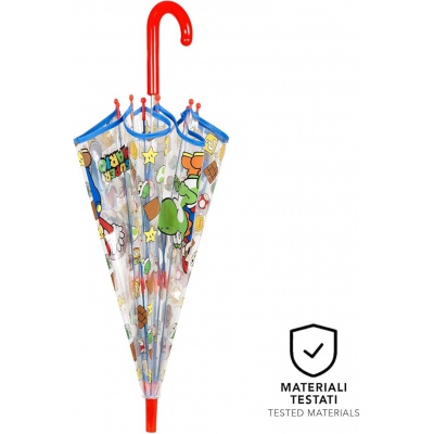 Detský transparentný dáždnik Perletti Kids Super Mario