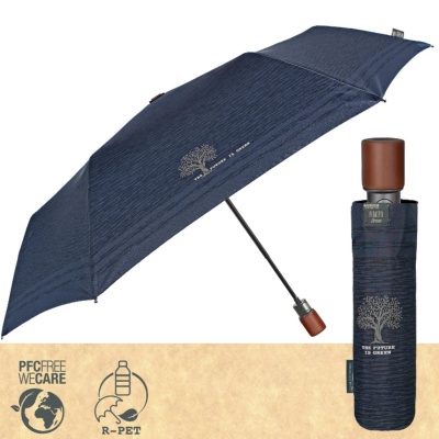 Automatický skladací dáždnik Perletti Green Rigato Blue – antivetrovy, ekologický | ZdenkaTri.sk