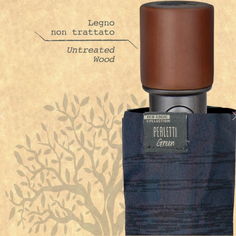 Automatický skladací dáždnik Perletti Green Rigato Blue – antivetrovy, ekologický | ZdenkaTri.sk