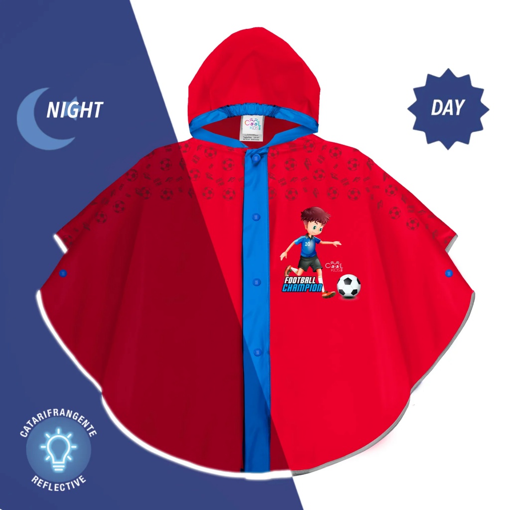 Detský pršiplášť / pončo Perletti Futbalista 3–6 rokov – chráni pred dažďom