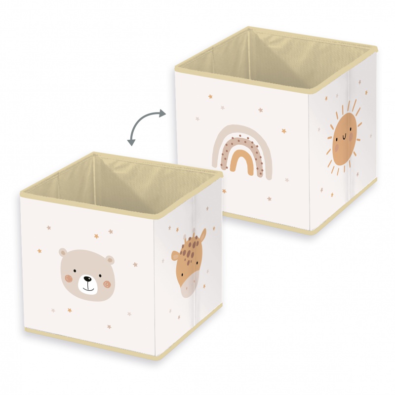 Úložný box babybest® Little Friends – 30×30×30 cm | Dětský skládací box se zvířátky
