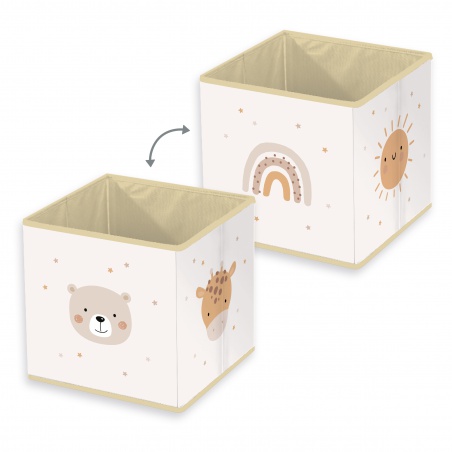 Úložný box babybest® Little Friends – 30×30×30 cm | Detský skladací box so zvieratkami