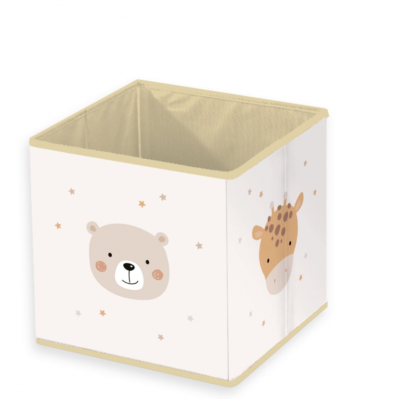 Úložný box babybest® Little Friends – 30×30×30 cm | Detský skladací box so zvieratkami