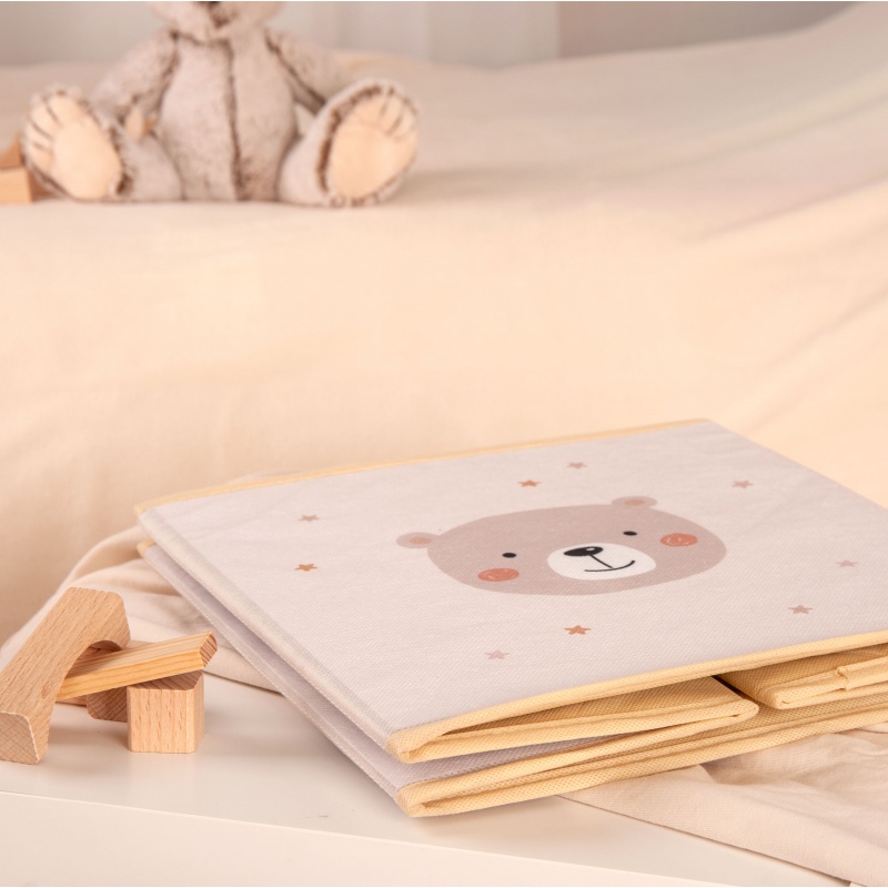 Úložný box babybest® Little Friends – 30×30×30 cm | Dětský skládací box se zvířátky